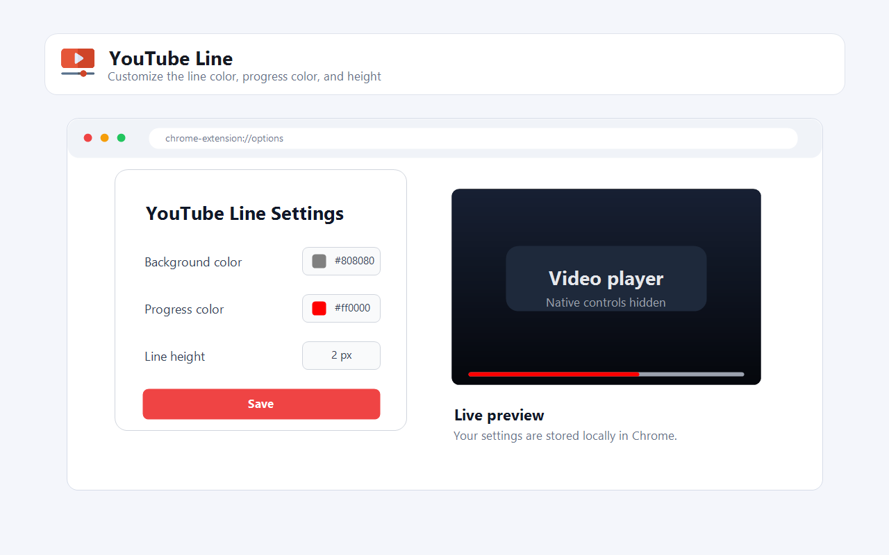 Настройки YouTube Line